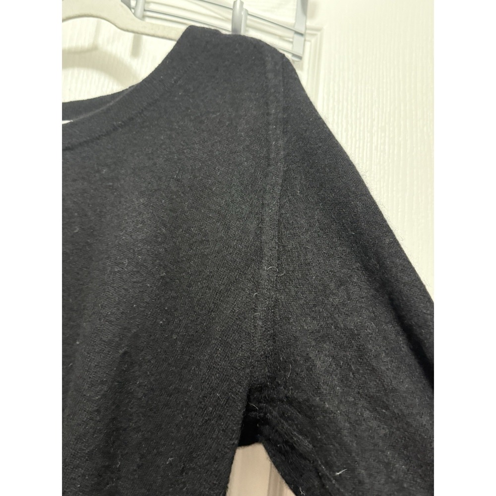 Aqua Cashmere Womens L Black Asymmetrical Side Slit Sweater Quiet Luxury Knit - Picture 11 of 16